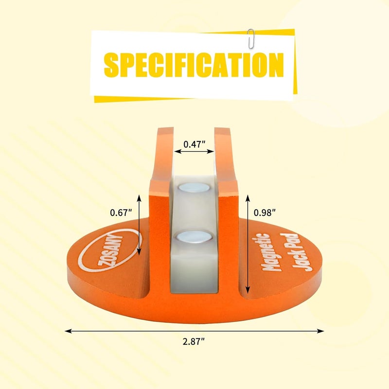 ZOSANY Universal Magnetic Jack Pad, Pinch Weld Jack Adapter with Large Slotted, Aluminum Grooved Pinch Weld Frame Rail Adapter (4PCS) - Image 3